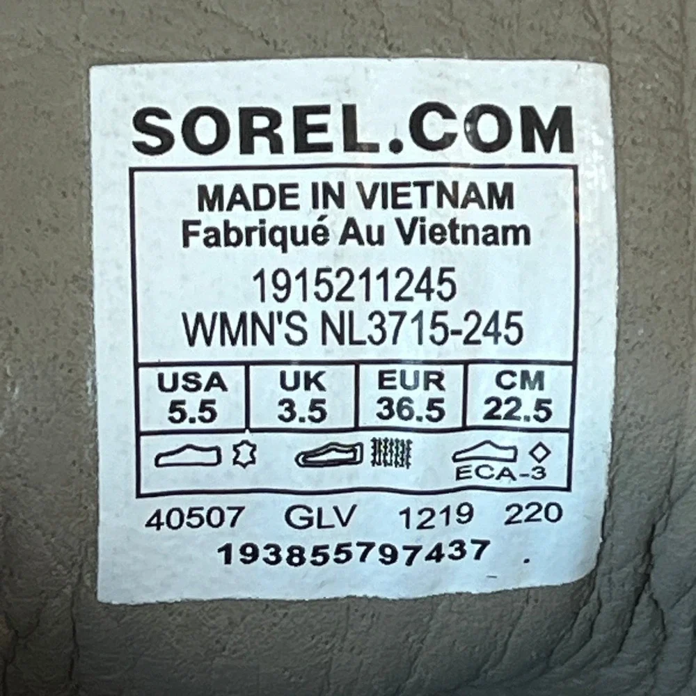 Sorel Cate Lace Dark Brown Leather Waterproof Block Heel Ankle Boots NL3715-245